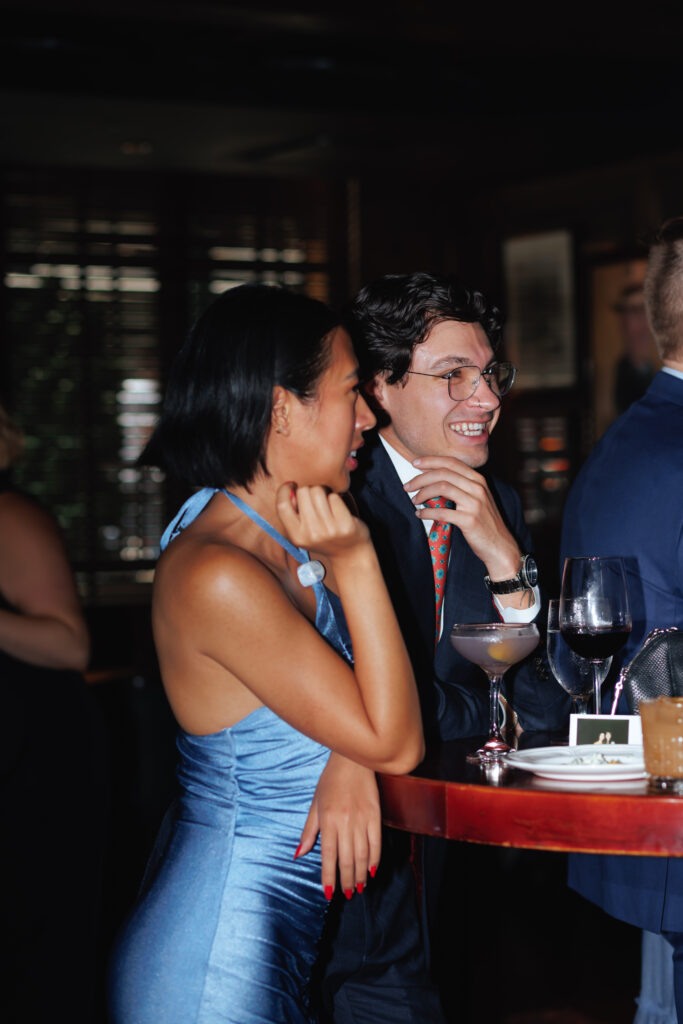 Intimate Chicago wedding reception dinner at Tortoise Supper Club in River North