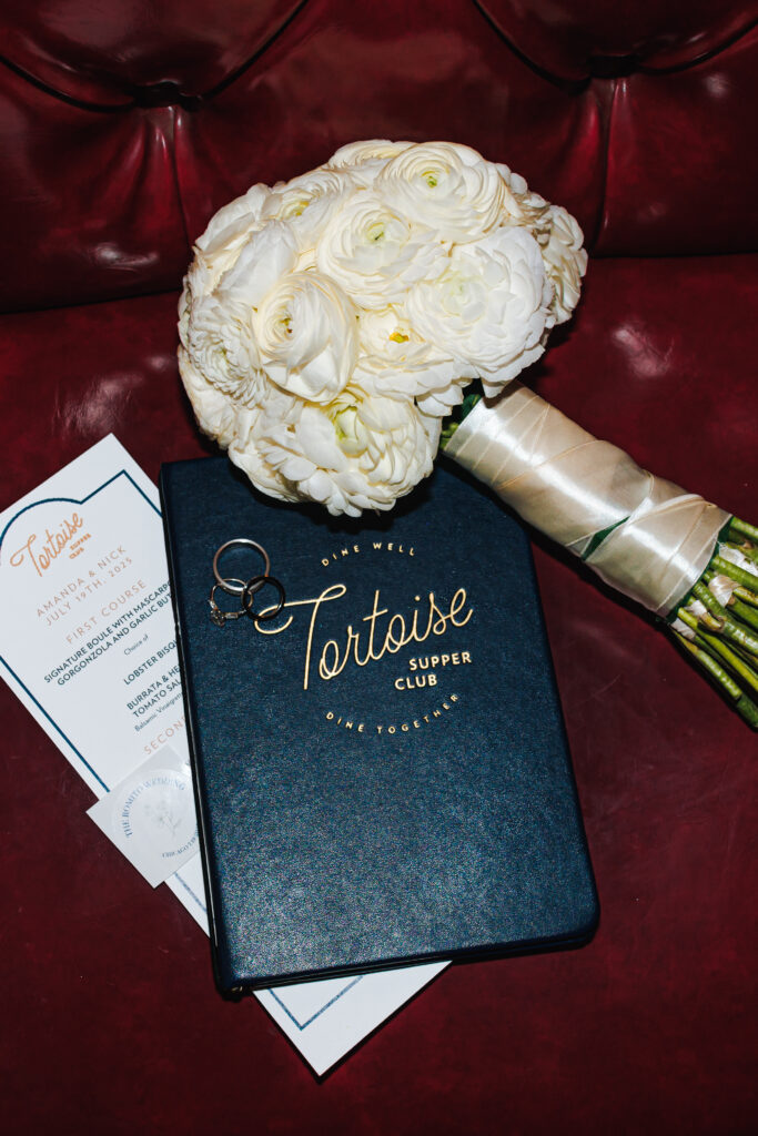 Intimate Chicago wedding reception dinner at Tortoise Supper Club in River North