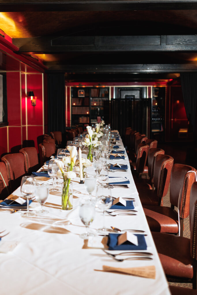 Intimate Chicago wedding reception dinner at Tortoise Supper Club in River North