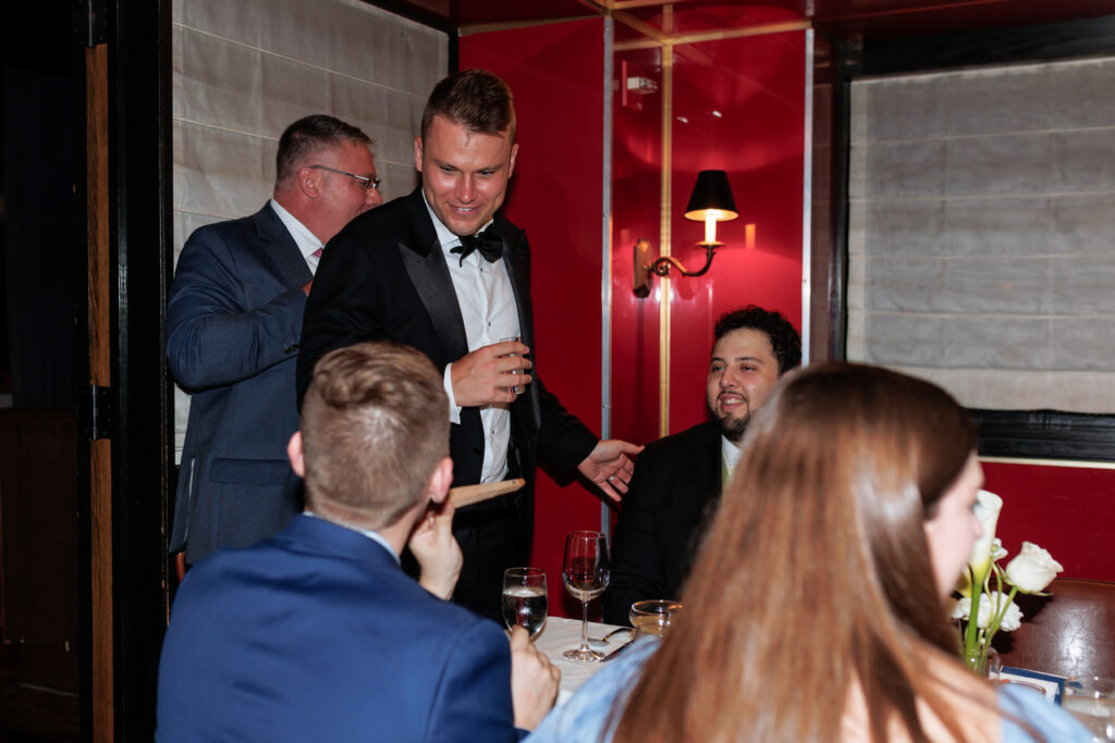 Intimate Chicago wedding reception dinner at Tortoise Supper Club in River North