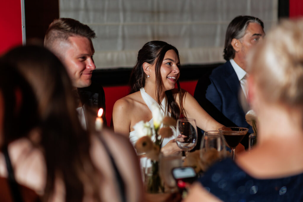 Intimate Chicago wedding reception dinner at Tortoise Supper Club in River North
