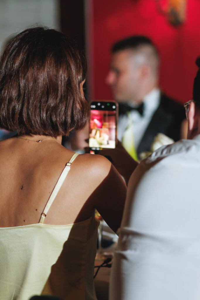 Intimate Chicago wedding reception dinner at Tortoise Supper Club in River North