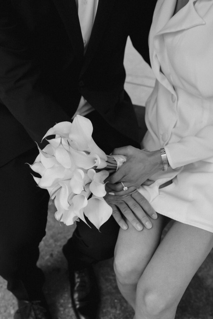 Editorial-style portrait during a Chicago City Hall elopement